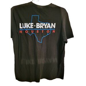 Luke Bryan Houston Concert Black Cotton T Shirt men’s XL.